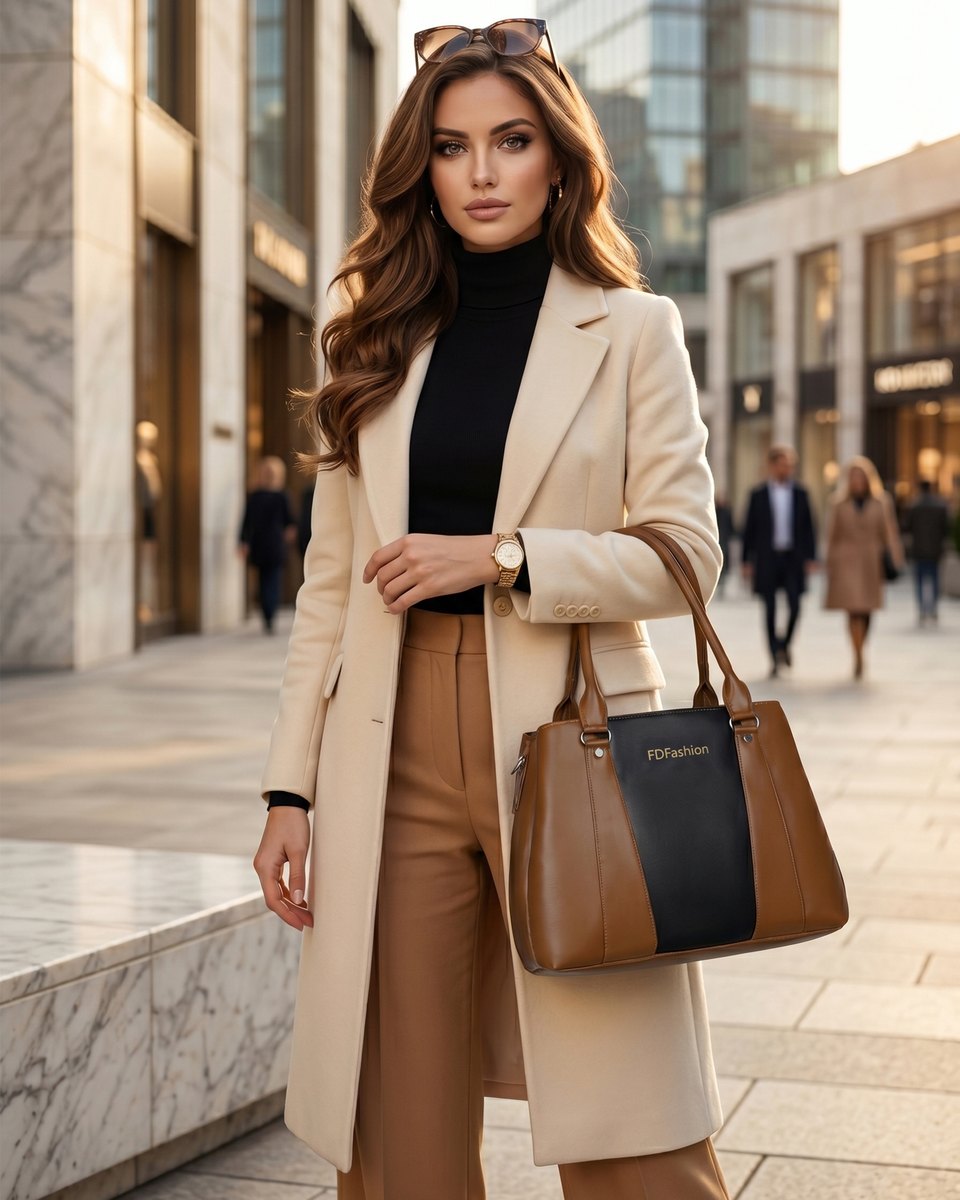 AI lifestyle handbag creative in an urban fashion setting