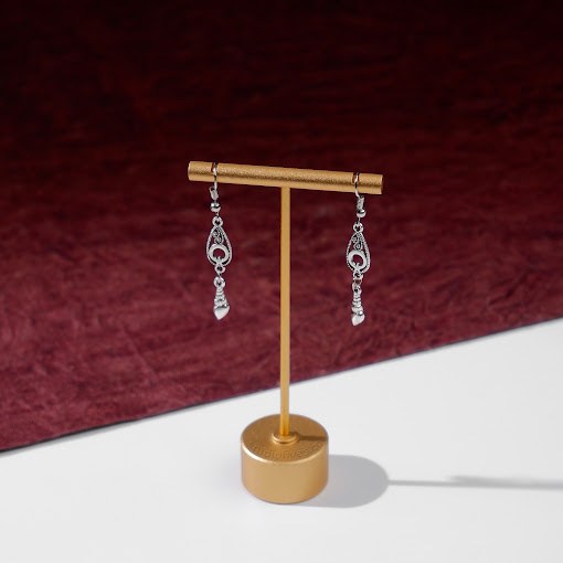 Original camera photo of silver earrings